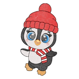 Christmas Penguin (Quick Stitch) Embroidery Design