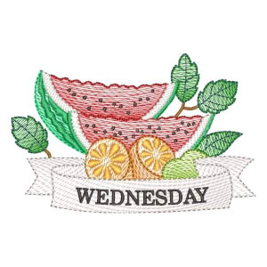 Fruits Week on Wednesday (Quick Stitch) Embroidery Design