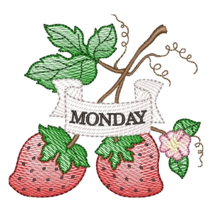Fruits Week on Monday (Quick Stitch) Embroidery Design