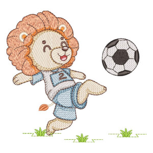 Lion Soccer Player (Quick Stitch) Embroidery Design