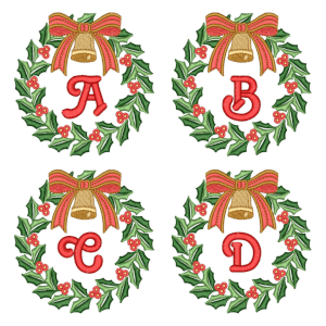 Christmas Wreaths with Letters Design Pack