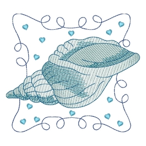 Nautical Shell (Quick Stitch) Embroidery Design