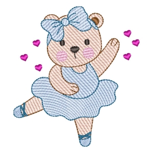 Ballet Dancer Bear (Quick Stitch) Embroidery Design
