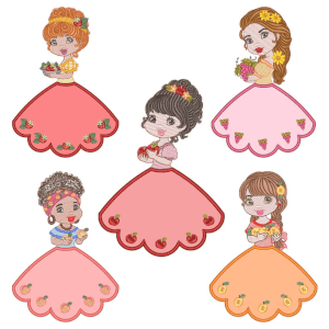 Girls and Fruits (Applique) Design Pack