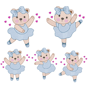 Ballet Dancers Bears (Quick Stitch) Design Pack