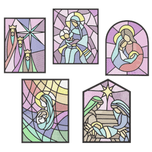 Religious Stained Glass (Quick Stitch) Design Pack