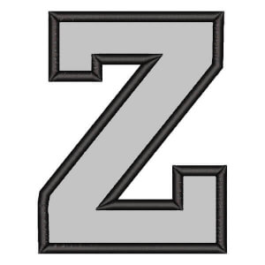 College Alphabet Letter Z (Applique) Embroidery Design