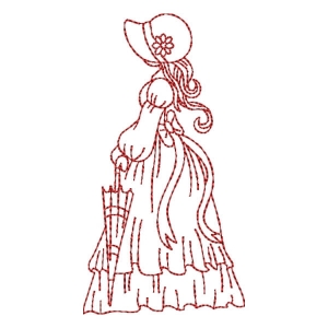 Matriz de bordado Sunbonnet (Redwork)