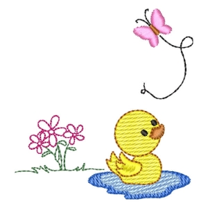Duckling Bath Time (Quick Stitch) Embroidery Design
