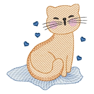 Cute Cat (Quick Stitch) Embroidery Design