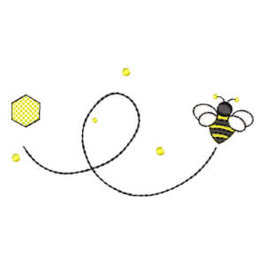 Little Bee Embroidery Design