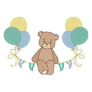 Bears and Balloons (Quick Stitch) Embroidery Design