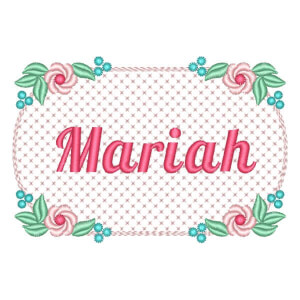 Frame with Name Embroidery Design