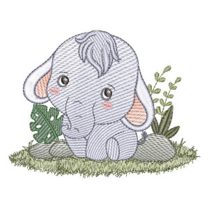 Safari Elephant (Quick Stitch) Embroidery Design