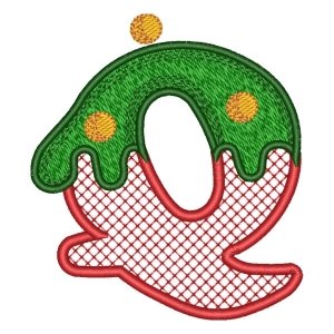 Monograma Natalino Letra Q (Aplique) Embroidery Design