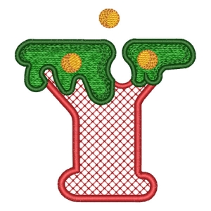 Christmas Monogram Letter Y (Applique) Embroidery Design