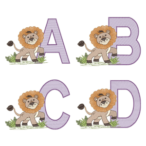 Lion in the Savannah Alphabet (Quick Stitch) Design Pack