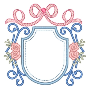 Frame with Ribbon Embroidery Design