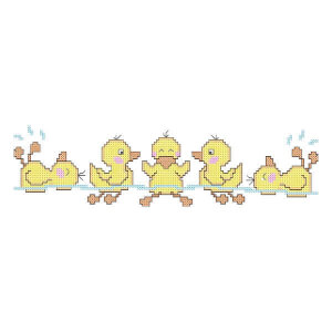 Ducklings in the Bath (Cross Stitch) Embroidery Design