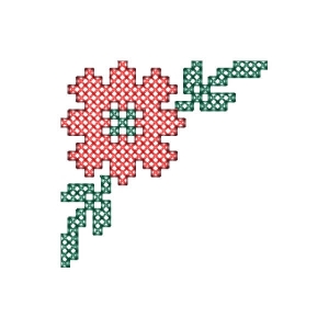 Flower Corner (Cross Stitch) Embroidery Design