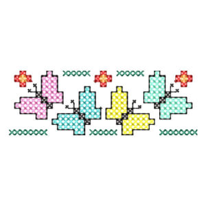 Border of Butterflies (Cross Stitch) Embroidery Design