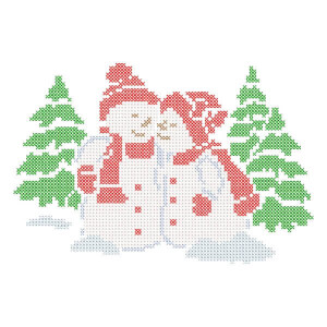 Christmas Snowmen (Cross Stitch) Embroidery Design