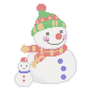 Christmas Snowman (Cross Stitch) Embroidery Design