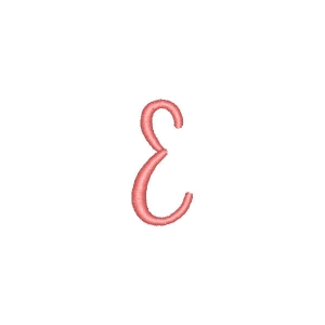 Cursive Alphabet Letter E Embroidery Design
