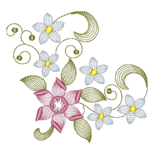 Flower Corner (Rippeld) Embroidery Design