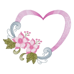 Heart Frame (Rippled) Embroidery Design