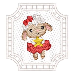 Sheep in Frame (Quick Stitch and Cutwork) Embroidery Design