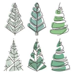 Pacote de Matrizes Árvores de Natal Estilizadas (Pontos Leves) 