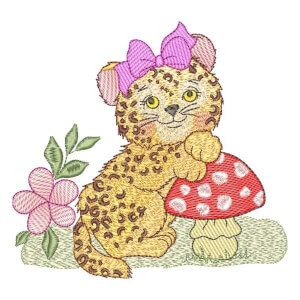 Safari Jaguar Girl (Quick Stitch) Embroidery Design
