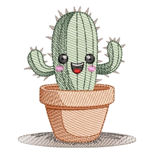 Cactus in a Vase (Quick Stitch) Embroidery Design