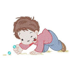Boy Playing (Quick Stitch) Embroidery Design