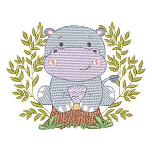 Safari Hippo (Quick Stitch) Embroidery Design