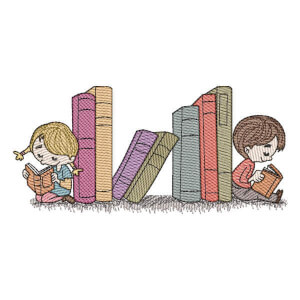 Menino e Menina com Livros (Pontos Leves)