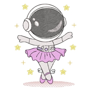 Astronaut Ballet Dancer Girl (Quick Stitch) Embroidery Design