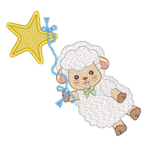 Sheep with Star (Quick Stitch) Embroidery Design