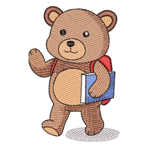 Bear Back to School (Quick Stitch) Embroidery Design