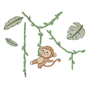 Safari Monkey (Quick Stitch) Embroidery Design