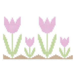 Flower Border (Cross Stitch) Embroidery Design