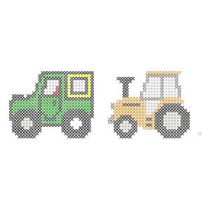 Border Car and Tractor (Cross Stitch) Embroidery Design