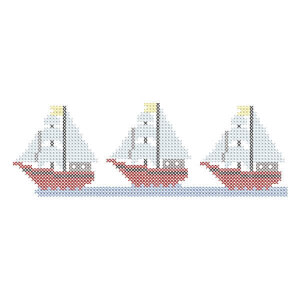 Boats Border (Cross Stitch) Embroidery Design