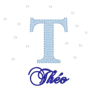 Matriz de bordado Alfabeto com Nome Letra T