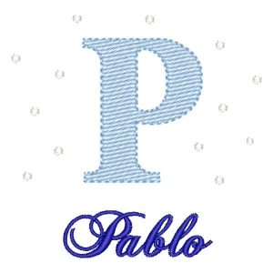 Matriz de bordado Alfabeto com Nome Letra P 