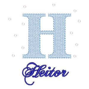 Matriz de bordado Alfabeto com Nome Letra H