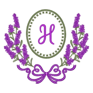Alfabeto em Moldura de Lavanda Letra H