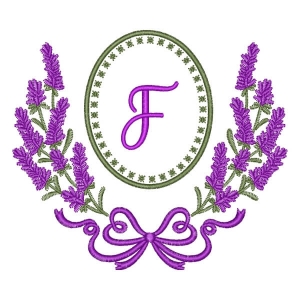 Alfabeto em Moldura de Lavanda Letra F