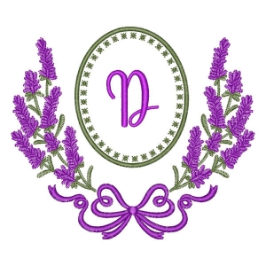 Alfabeto em Moldura de Lavanda Letra D
